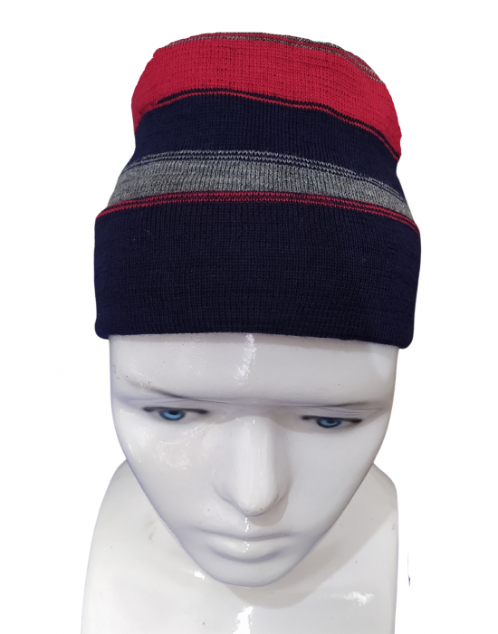 Pure Wool Cap Stripes Design multi